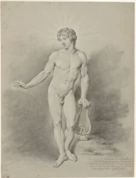 Nu masculin debout avec une lyre, comme Apollon