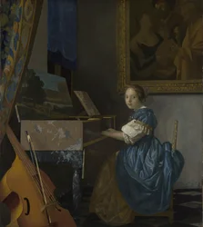 Jeune femme assise à un virginal, vers 1670