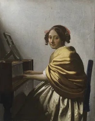 Une jeune femme assise au virginal, vers 1670