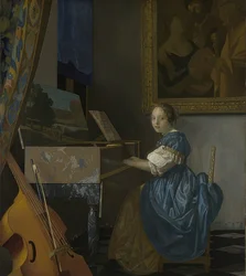 Jeune femme assise au virginal, vers 1670-72