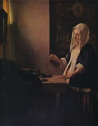 Femme tenant une balance, vers 1664