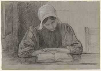 Fille lisant avec bonnet