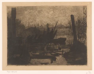 Épaves dans un paysage de polder
