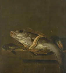 Nature morte avec un merlu et un grondin