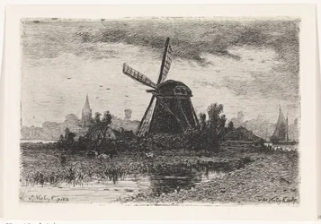Paysage avec moulin