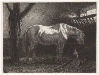 Cheval dans une étable