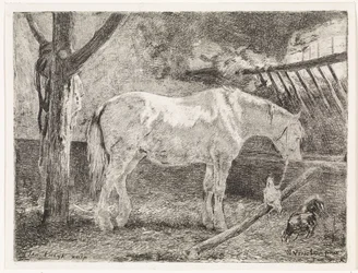 Cheval dans une étable