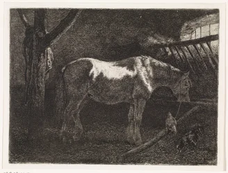 Cheval dans une étable
