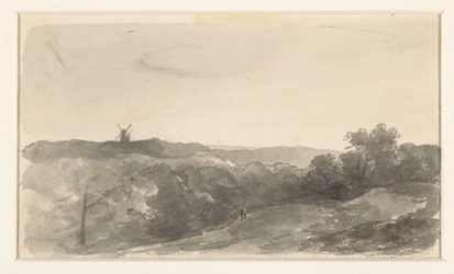 Paysage vallonné avec moulins