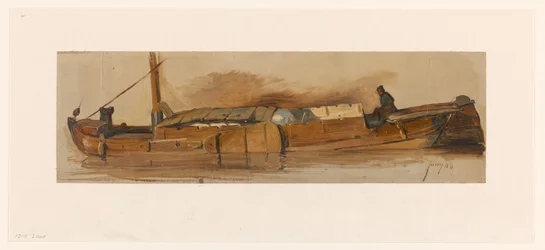 Longue barque avec capitaine