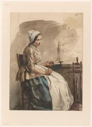 Jeune femme filant