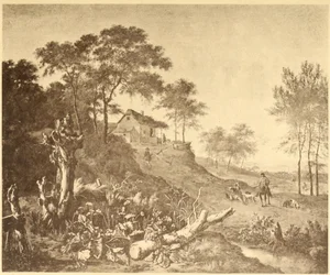 Paysage avec ferme