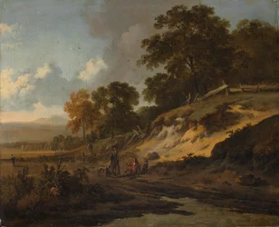 Paysage avec chasseurs, vers 1660-80