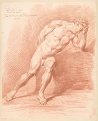 Homme nu assis, vu de face (3e prix 1800)