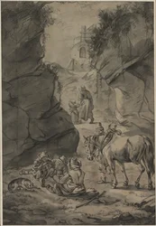 Paysans dans un paysage rocheux, deuxième tiers des années 1600