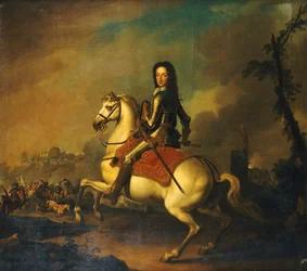 Portrait du roi Guillaume III à la bataille de la Boyne en 1690