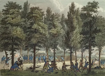 Les Marseillais sur les Champs-Élysées, 30 juin 1792, gravé par Reinier Vinkeles et Daniel Vrydag