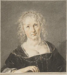 Jeune femme à une balustrade