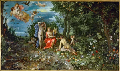 Cérès et les quatre éléments (peinture sur cuivre)
