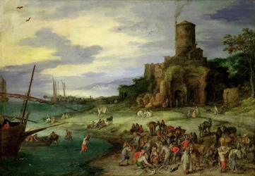 Pêcheurs sur le rivage