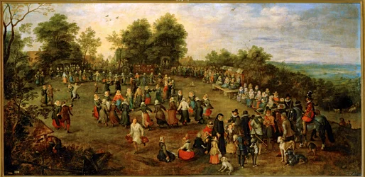 Danse folklorique devant les archiducs ... (peinture sur toile)