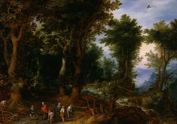 Paysage boisé avec Abraham et Isaac, 1599