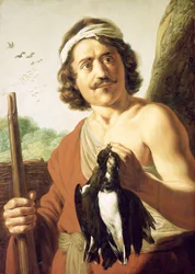 Air et jeunesse : Chasseur avec mousquet et oiseaux tués