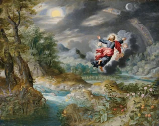 Dieu créant le soleil, la lune et les étoiles dans le firmament, vers 1650