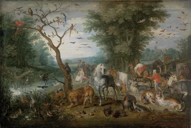 Paysage paradisiaque avec des animaux