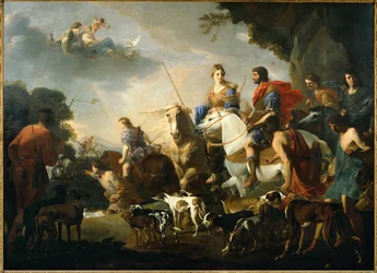 Énée et la reine Didon à la chasse (peinture sur toile)