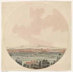 Vue de la ville de Rome et du paysage environnant