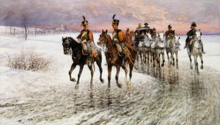 Napoléon en retraite de Moscou