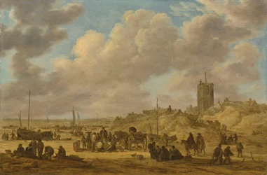 Vente de poissons sur la plage près d