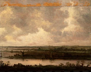 Vue panoramique de la rivière Spaarne et du Haarlemmermeer