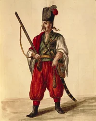 Uniforme de carabinier, Gli Abiti de Veneziani, livre illustré de costumes
