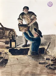 Nettoyage des égouts publics, illustration du 