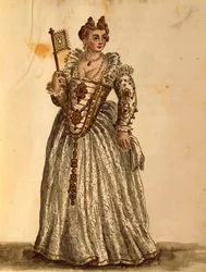 Dame en robe de soirée, par Jan van Grevenbroeck, Gli Abiti de Veneziani