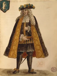 Ambassadeur sarde, Gli Abiti de Veneziani, extrait du livre illustré de costumes