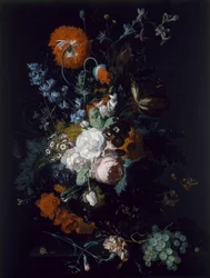 Nature morte de fleurs et de fruits