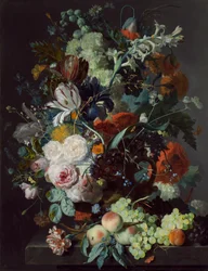 Nature morte avec fleurs et fruits, c. 1715