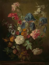 Vase de fleurs, milieu du XVIIIe siècle (Huile sur toile)