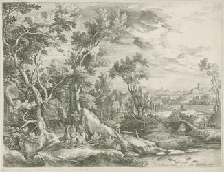 Paysage avec Abraham suppliant les trois anges d
