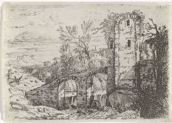 Pont de pierre sur une cascade