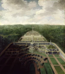 Vue du Complexe de Karlsberg des Cascades et Jardins vers l
