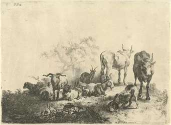 Paysage avec bétail et une laitière