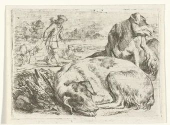 Chasseur avec ses chiens