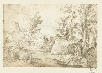Paysage avec une figure assise près d