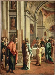 Jésus amené au temple (peinture sur bois de chêne)