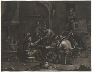 Auberge avec des hommes buvant