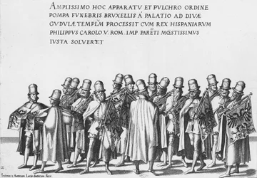 Groupe de trompettistes au cortège funèbre de l